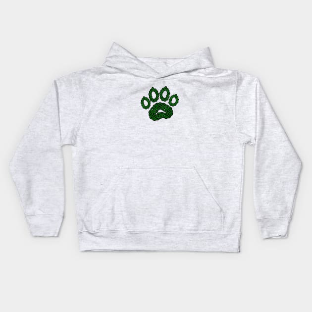 Celtic Knot Dog Paw Print Kids Hoodie by Braznyc